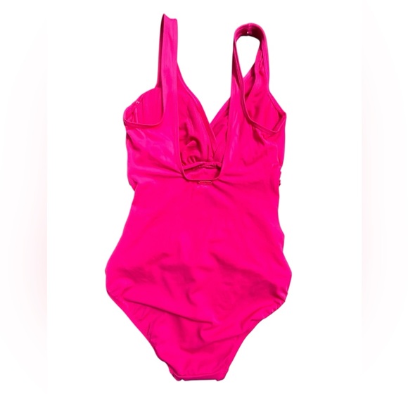 LAUREN RALPH LAUREN Magenta Pink twist One Piece Swimsuit size 8 ESF17107 NWT - Picture 4 of 8